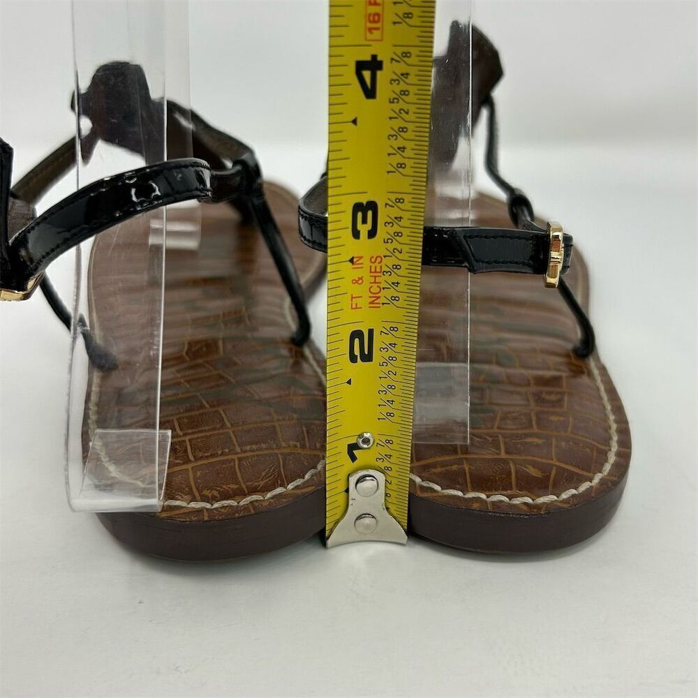 Sam Edelman Gigi Black Faux Leather Thong Sandals Size 10.5 Casual Summer - Picture 7 of 12